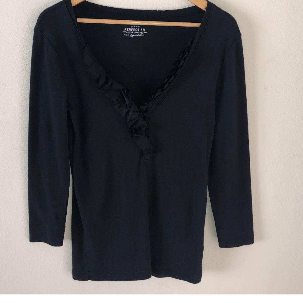 J Crew Long sleeve black tee